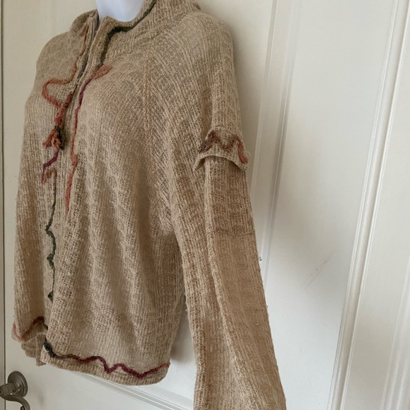 Vintage CanvasBacks Front Zipper Hooded Sweater Wool Blend Boho Size S - Picture 4 of 10